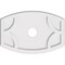 Ekena Millwork Kailey Architectural PVC Ceiling Medallion, 22"W x 14 5/8"H x 3"ID x 11 3/4"C x 1"P, One-Piece CMP22X14KY-03000 - alternate 1